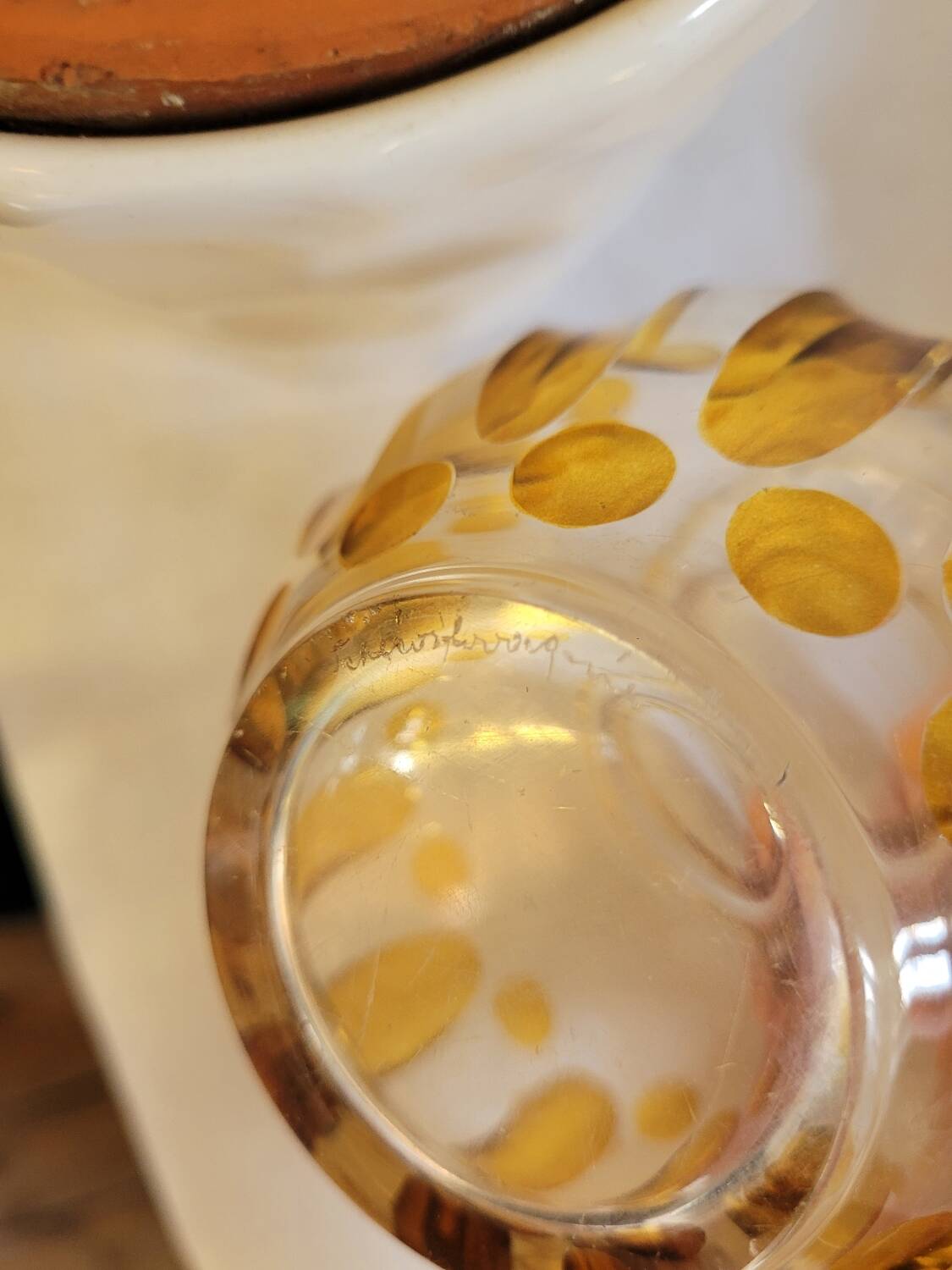 Czechoslovakian crystal glass vase