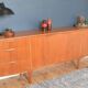 Enfilade long Mcintosh Dunvegan teak restauré des années 1960