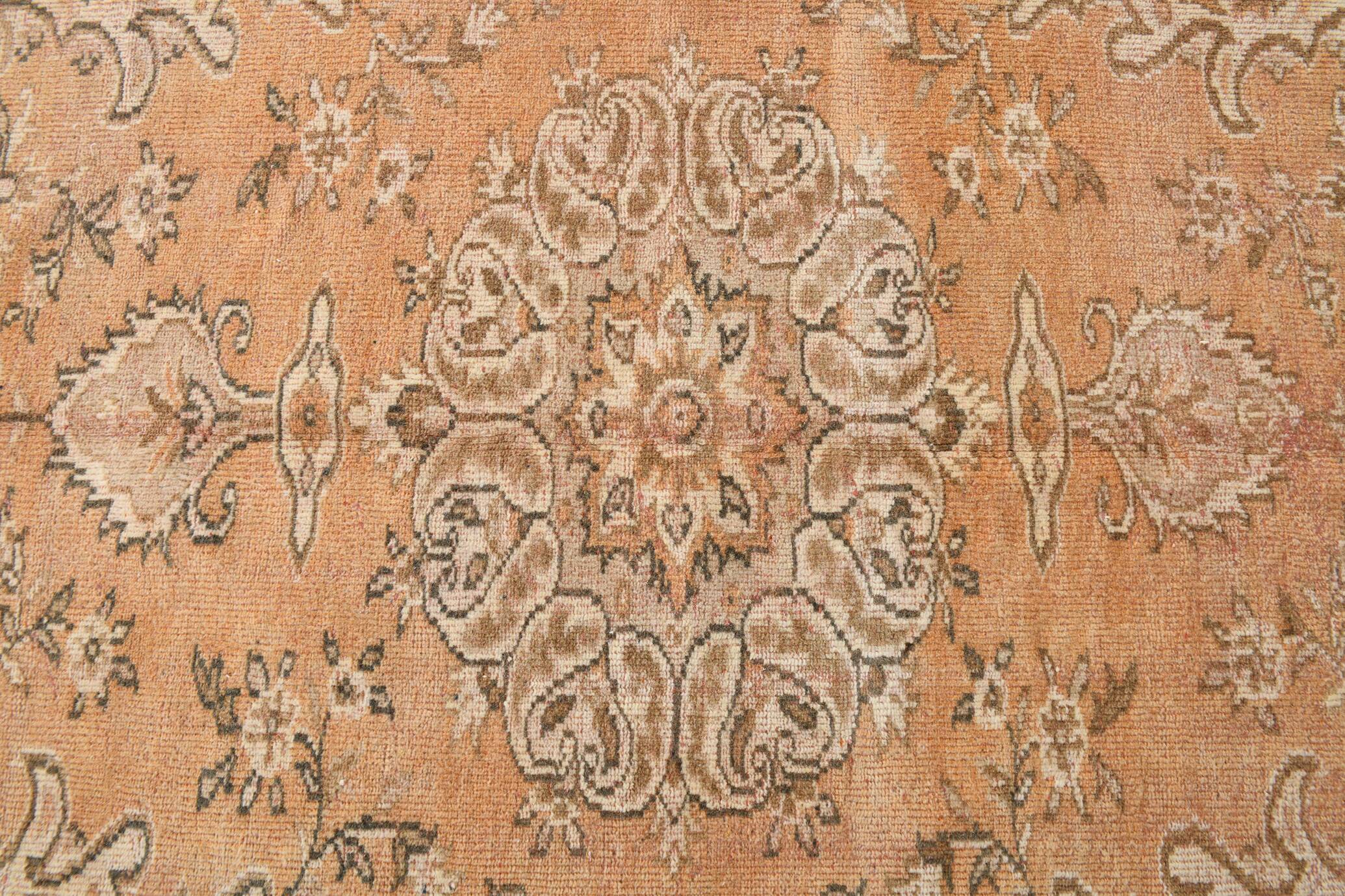 7x9 Vintage Salmon Orange & Beige Living Room Persian Vintage Rug,168x257cm