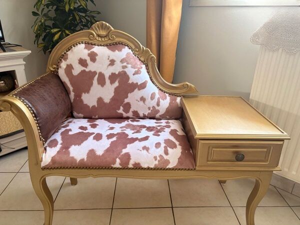 Fauteuil téléphone vintage fait main