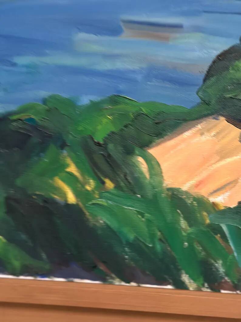 Original Swedish Oil on Canvas - "Lake" by Kersti Flyckt - Signed - Vintage and Framed - 79 × 66 cm (31.1 in × 26 in)