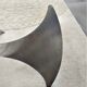 Round coffee table the Propeller (propeller) of Knut Hesterberg glass top and steel base