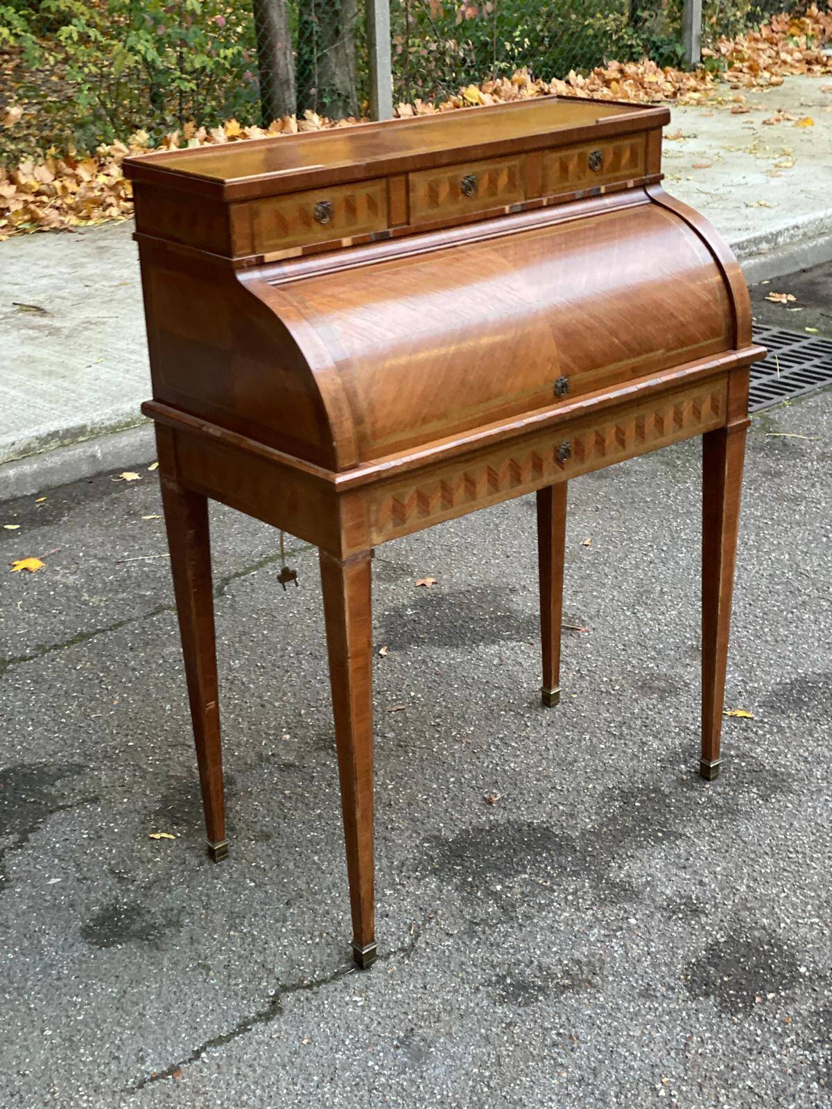 19th century wooden cylinder desk secretary