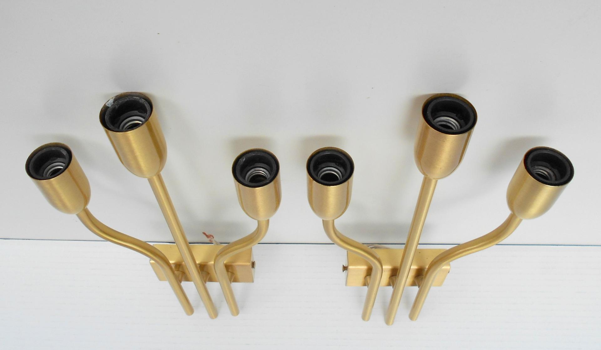 Set of two wall lights brass Italy 1960 s