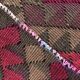 Burgundy Geometric Tribal Kilim Runner Rug, 80x342Cm