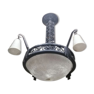 Lustre art déco verrerie Degué  1930