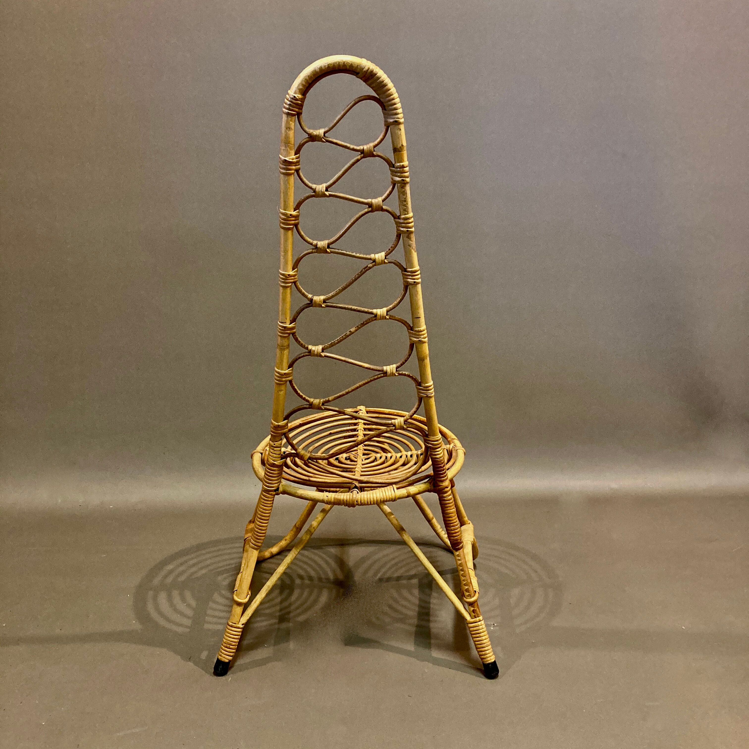 Scultptural chair in rattan 1960