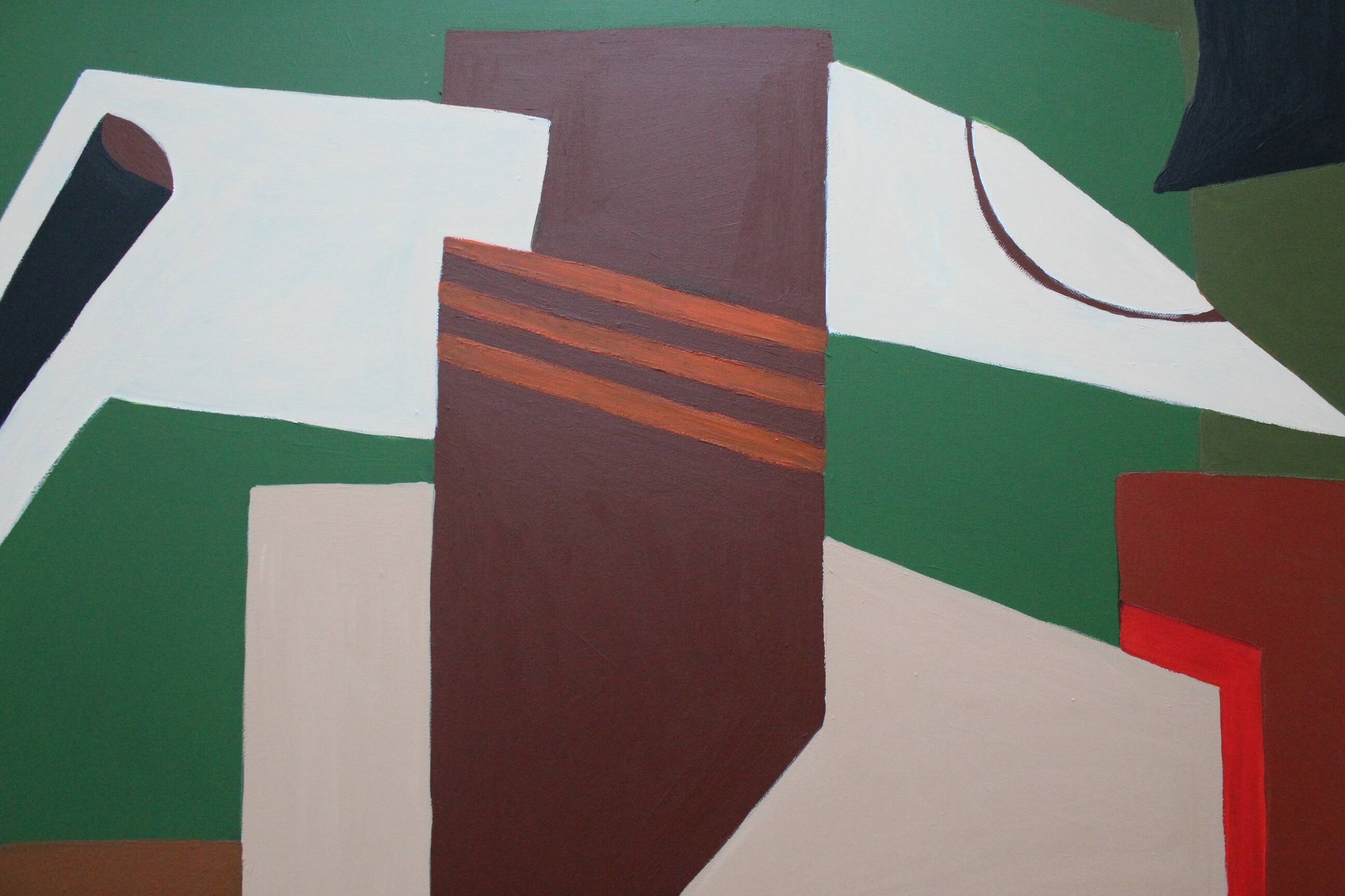 Abstract on geometric canvas 100x81cm by Bodasca