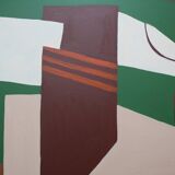 Abstract on geometric canvas 100x81cm by Bodasca