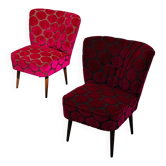 Chaises cocktail Shellback Mid Century Modern re-tapissées en velours