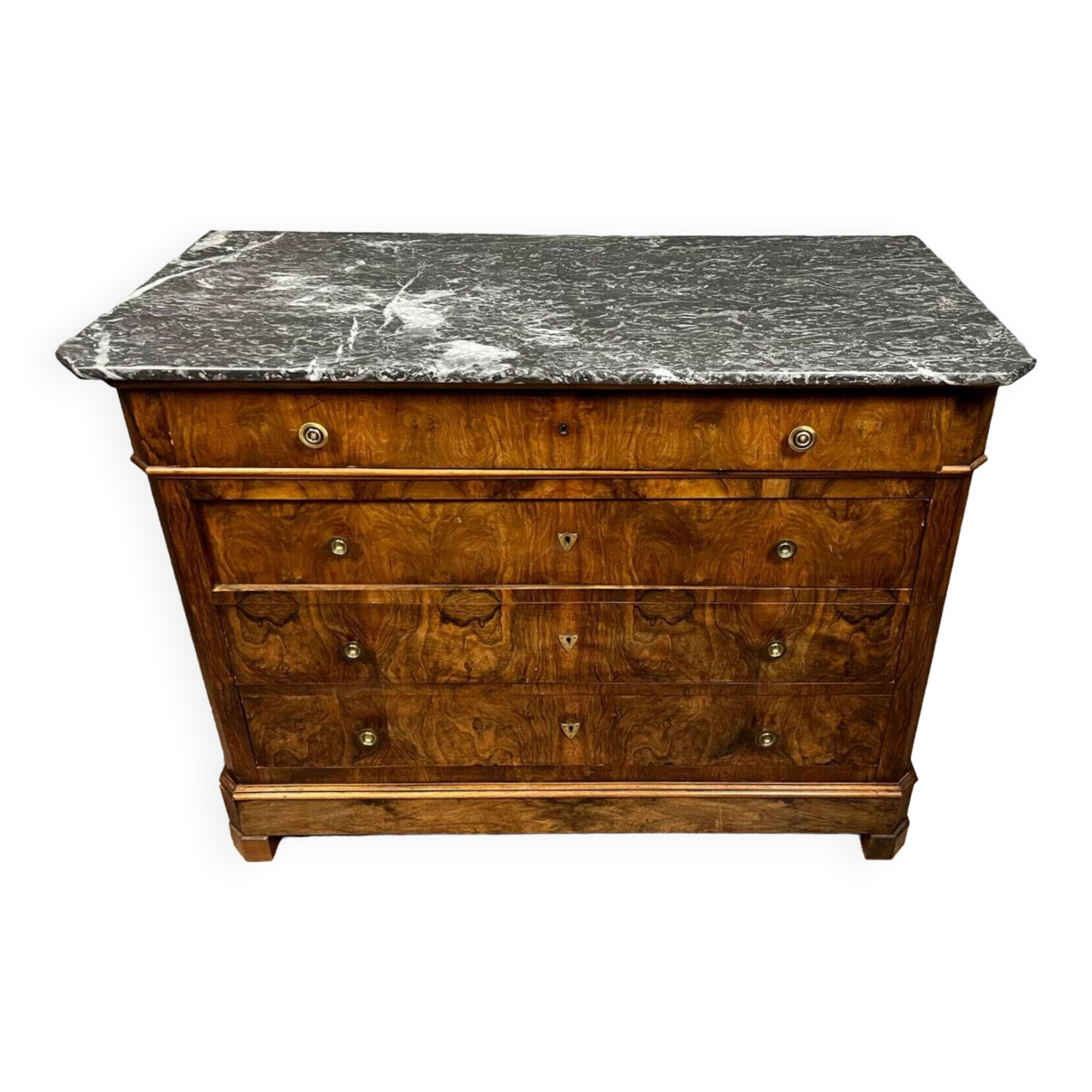 Louis Philippe period chest of drawers in burr walnut circa 1830