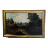 Tableau scene paysage de ferme