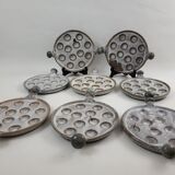 Set of 4 stoneware snail plates