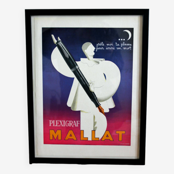 Affiche Pierrot la Lune stylo Mallat vintage