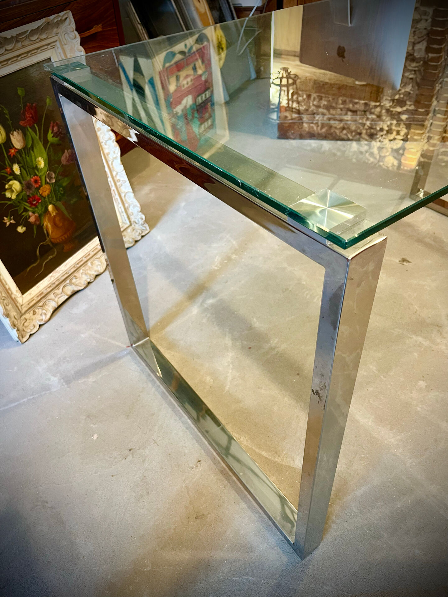 Ancien bureau en verre