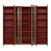 Mid-Century Afra & Tobia Scarpa Italian Red Lacquer 1960s Modular Wall Unit