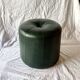 Pouf vintage rond en Skaï vert