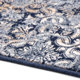 Gold blue wool rug