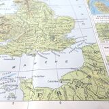 Vintage map of Great Britain and Ireland 43x43cm from 1950
