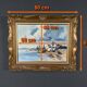 Marine painting “Littoral Breton” signed Marijane le Goaster – 1985