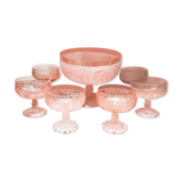 Pink Dessert Service Old Pink Glass Ice cream cups Pink Dish Cup