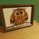 Tapestry decor of vintage owl 70'S, Sunset design