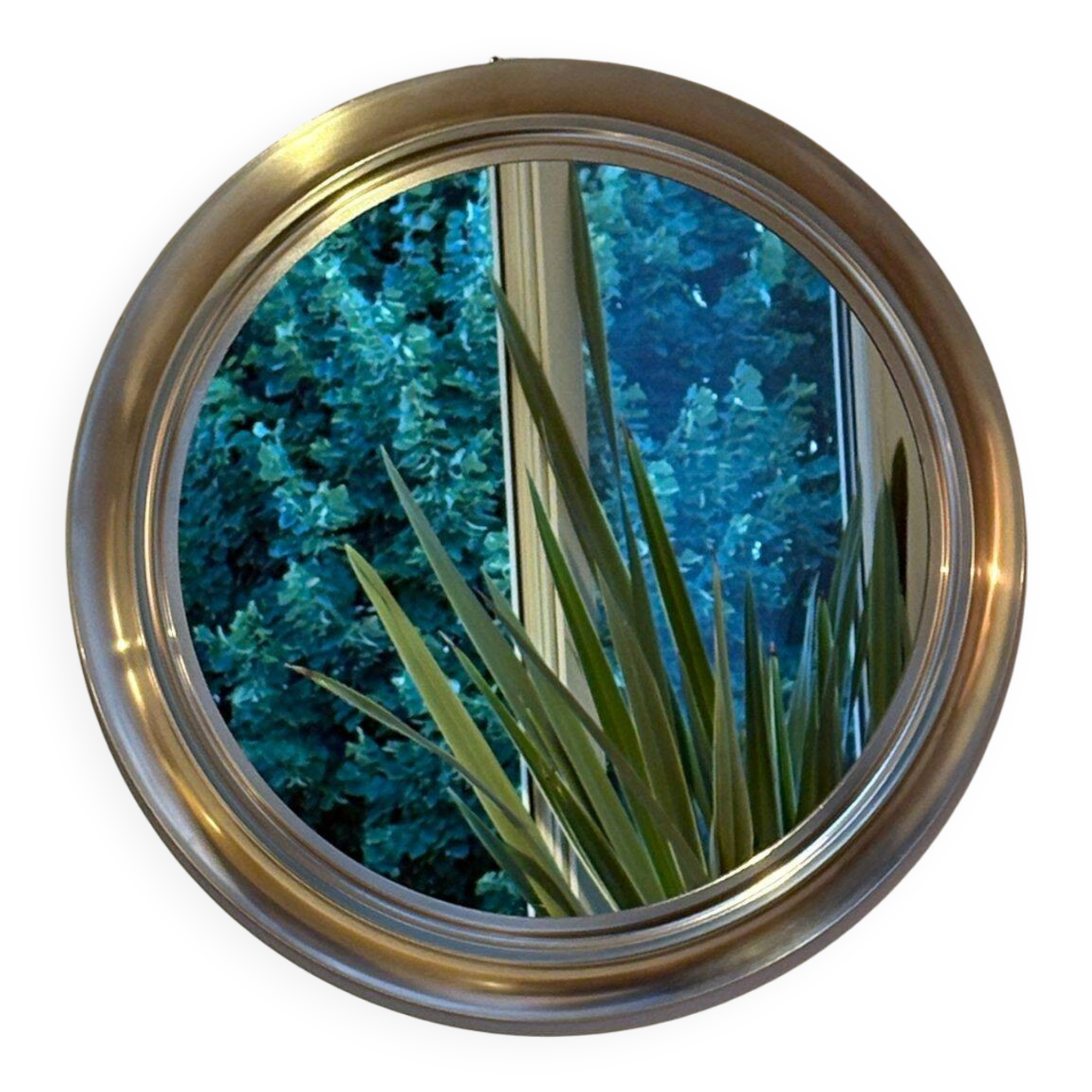 Round metal mirror, Italy 1970s
