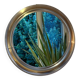 Miroir rond en métal , Italie années 1970