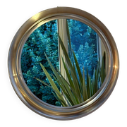 Round metal mirror, Italy 1970s