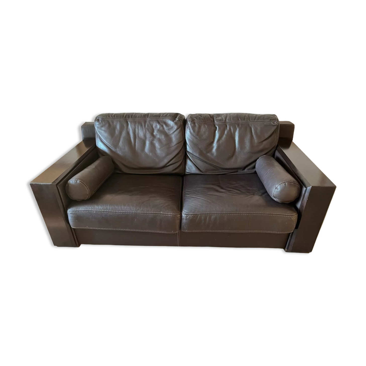Convertible leather sofa