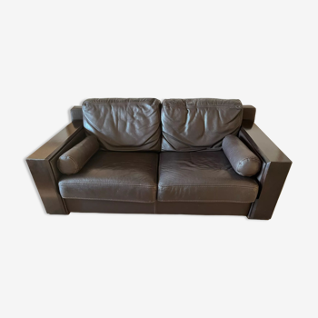 Convertible leather sofa