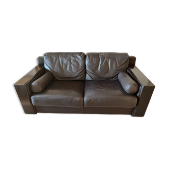 Convertible leather sofa