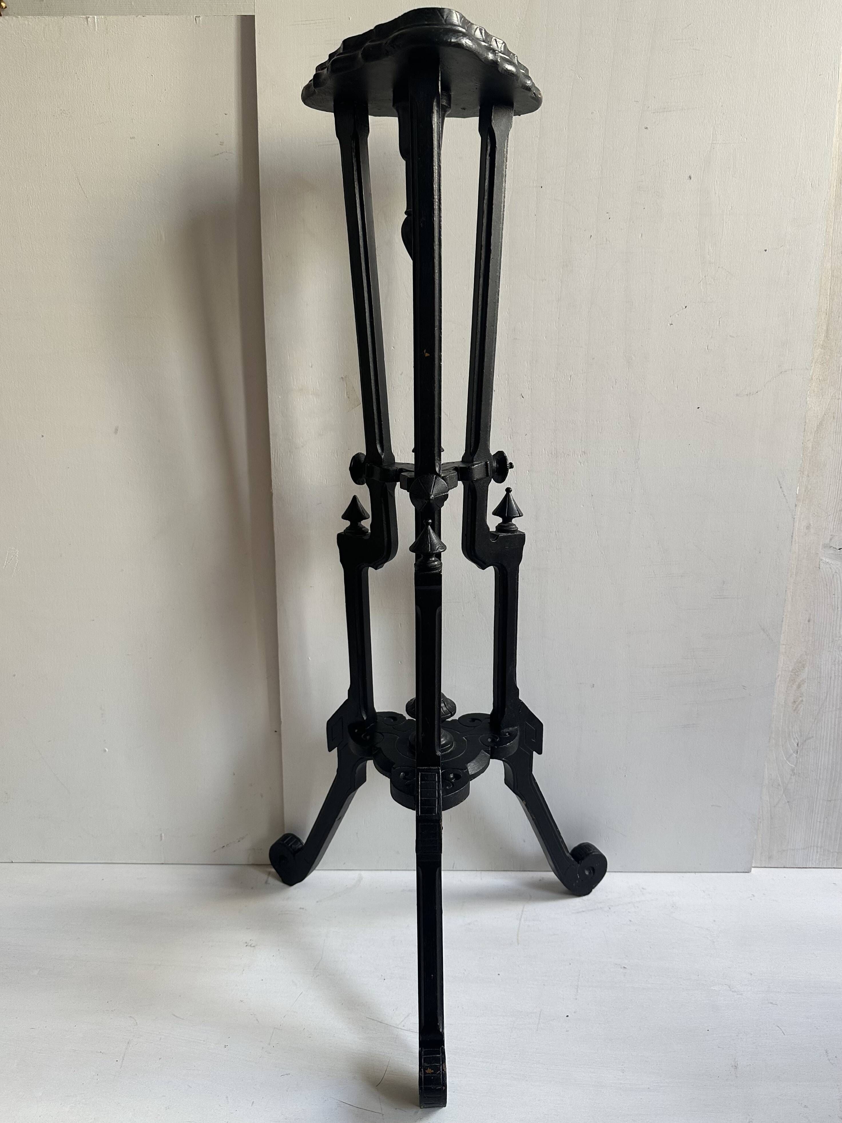 Napoleon III stool in blackened carved wood, 19th century