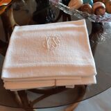 6 serviettes damassé coton mousseline ys brodé