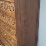 Commode à tiroirs ancienne en noyer italien du XIXe siècle