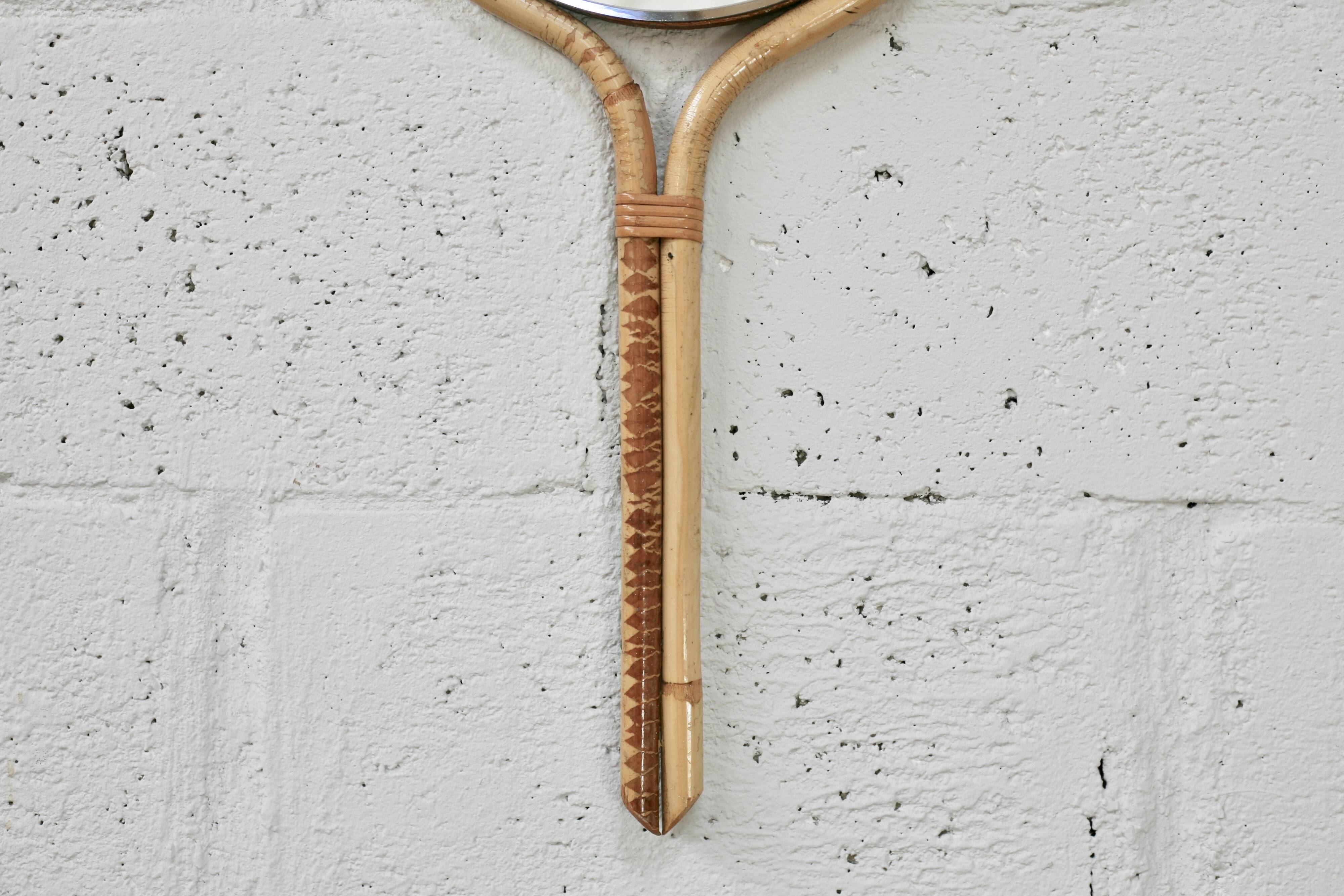 Rattan mirror in the style of Louis Sognot, France, 1950