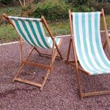 Paire de transat chilienne vintage