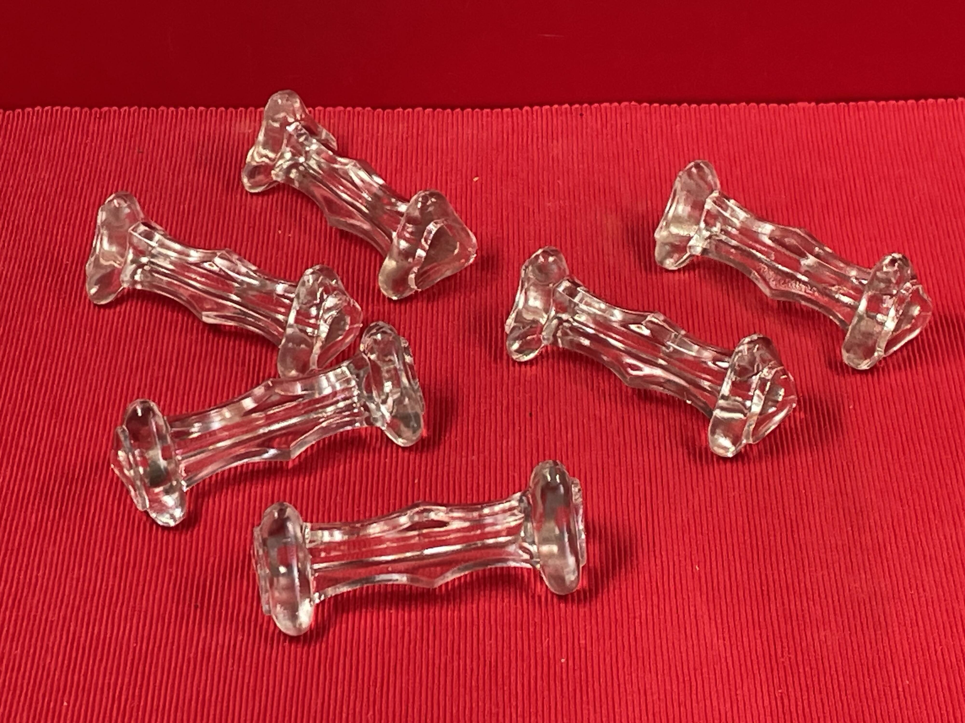 Set of 6 molded glass knife holders (knife rests)
