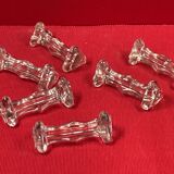 Set of 6 molded glass knife holders (knife rests)