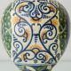 Table lamp in ceramic, Italian Renaissance, Cantagalli style, circa 1880-1900.