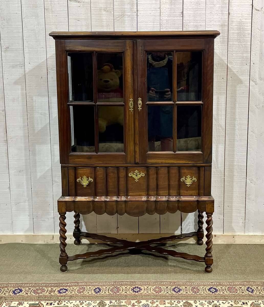 Vitrine anglaise en acajou fin XIXème