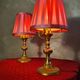 pair of brass lamps, bedside, bedroom, new lampshade 28x13, electrical working, superb