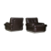 Pair of armchairs brown leather base stainless steel, France, circa 1970