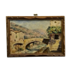 Ancient painting, landscape, escarene bridge, signed Joseph Vernay (1864-1950)