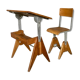 Adjustable Modernists desk and children's chair - Ets. Levant & Godefroy - design 1950