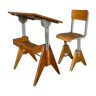 Bureau et chaise enfant Modernistes réglables - Ets. Levant & Godefroy - design 1950