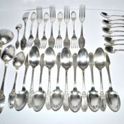 Boulenger household items 34 place settings Empire Marie-Louise 12 soup spoons 9 forks 11 dessert spoons