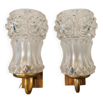 Paire d'appliques vintage années 60