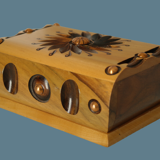 Antique carved walnut cigarette display box