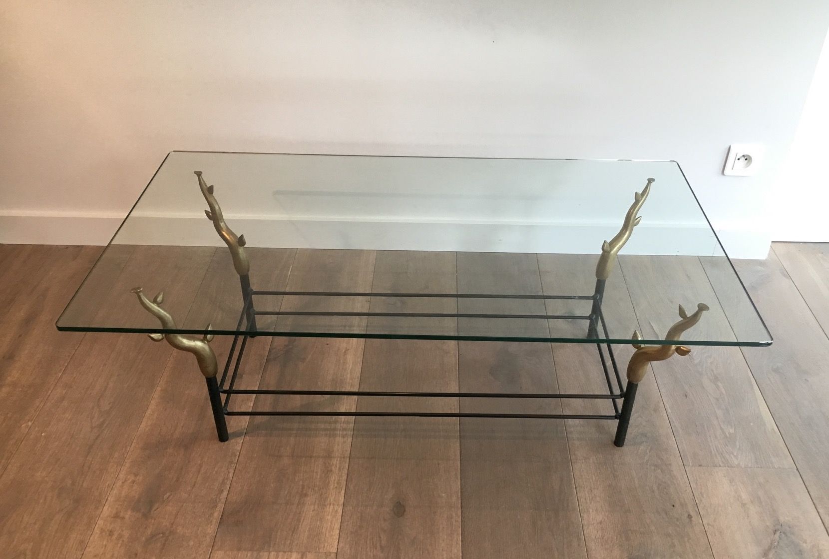 Table basse en fer forgé dans le goût de Willy Daro